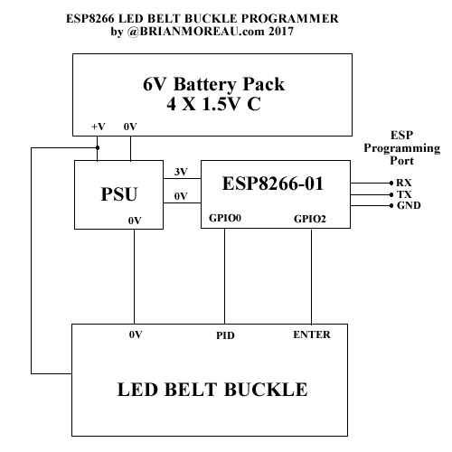 WI-Fi LED Belt Buckle Circuit